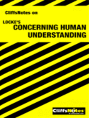 cover image of CliffsNotes on Locke's Concerning Human Understanding
